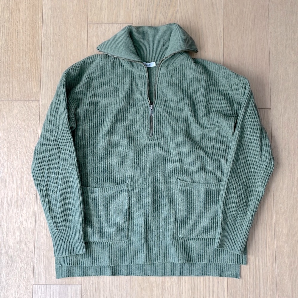Madewell quarter zip knit sweater